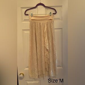 Elegant Cream Lace Skirt